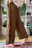 Bibi Gingham Barrel Leg Pant Ochre