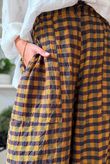 Bibi Gingham Barrel Leg Pant Ochre