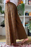 Bibi Gingham Wide Leg Pant Ochre