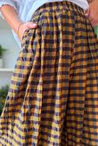 Bibi Gingham Wide Leg Pant Ochre