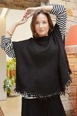 Big Softie Fringe Trapeze Knit Black /5 =