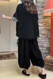Big Softie Fringe Trapeze Knit Black /5 =