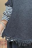 Big Softie Fringe Trapeze Knit Black /5 =