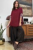 Big Softie Fringe Trapeze Knit Burgundy /4 =