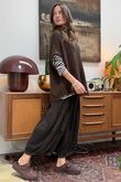Big Softie Fringe Trapeze Knit Chocolate /2 =