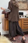 Big Softie Fringe Trapeze Knit Chocolate /2 =