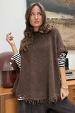Big Softie Fringe Trapeze Knit Chocolate /2 =