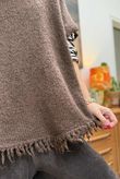 Big Softie Fringe Trapeze Knit Chocolate /2 =