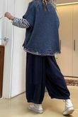 Big Softie Fringe Trapeze Knit Dark Denim /10 =