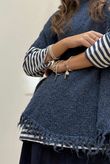 Big Softie Fringe Trapeze Knit Dark Denim /10 =
