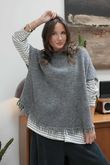 Big Softie Fringe Trapeze Knit Slate /13 =
