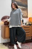 Big Softie Fringe Trapeze Knit Slate /13 =