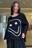 Big Softie Keep Smiling Knit Jumper Black