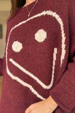 Big Softie Keep Smiling Knit Jumper Burgundy