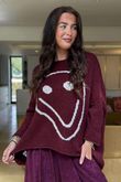 Big Softie Keep Smiling Knit Jumper Burgundy