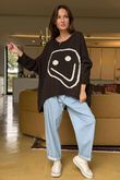Big Softie Keep Smiling Knit Jumper Coffee Bean