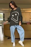 Big Softie Keep Smiling Knit Jumper Deep Moss