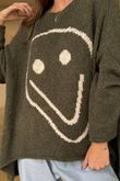 Big Softie Keep Smiling Knit Jumper Deep Moss