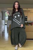 Big Softie Keep Smiling Knit Jumper Deep Moss