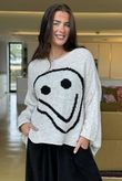 Big Softie Keep Smiling Knit Jumper Stone Marl