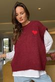 Big Softie Love Heart Knit Tank Burgundy /16 =