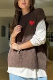 Big Softie Love Heart Knit Tank Chocolate /12 =