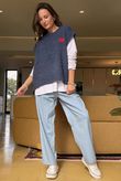 Big Softie Love Heart Knit Tank Dark Denim /16 =