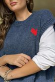 Big Softie Love Heart Knit Tank Dark Denim /16 =