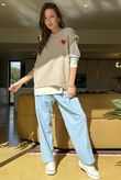 Big Softie Love Heart Knit Tank Oatmeal /13 =