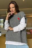 Big Softie Love Heart Knit Tank Slate /13 =