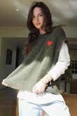 Big Softie Love Heart Knit Tank Soft Khaki /18 =