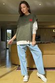 Big Softie Love Heart Knit Tank Soft Khaki /18 =