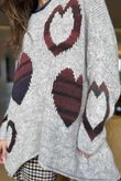 Big Softie Ombre Heart Slouch Knit Jumper Dove