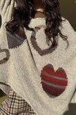 Big Softie Ombre Heart Slouch Knit Jumper Oatmeal