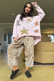 Big Softie Ombre Star Slouch Knit Jumper Ballet