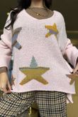 Big Softie Ombre Star Slouch Knit Jumper Ballet