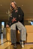 Big Softie Ombre Star Slouch Knit Jumper Black
