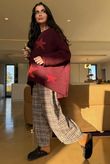 Big Softie Ombre Star Slouch Knit Jumper Burgundy