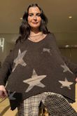 Big Softie Ombre Star Slouch Knit Jumper Coffee Bean