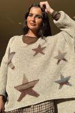 Big Softie Ombre Star Slouch Knit Jumper Oatmeal