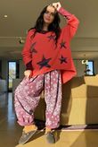 Big Softie Ombre Star Slouch Knit Jumper Watermelon