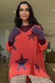 Big Softie Ombre Star Slouch Knit Jumper Watermelon