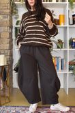 Big Softie Stripe Grunge Knit Chocolate & White