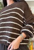 Big Softie Stripe Grunge Knit Chocolate & White