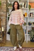 Big Softie Stripe Grunge Knit Ecru & Candy