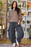 Big Softie Stripe Grunge Knit Grey Marl & Aperol