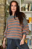 Big Softie Stripe Grunge Knit Grey Marl & Aperol