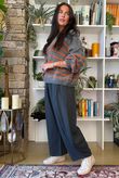 Big Softie Stripe Grunge Knit Grey Marl & Aperol