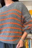 Big Softie Stripe Grunge Knit Grey Marl & Aperol