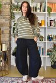 Big Softie Stripe Grunge Knit Khaki & White
